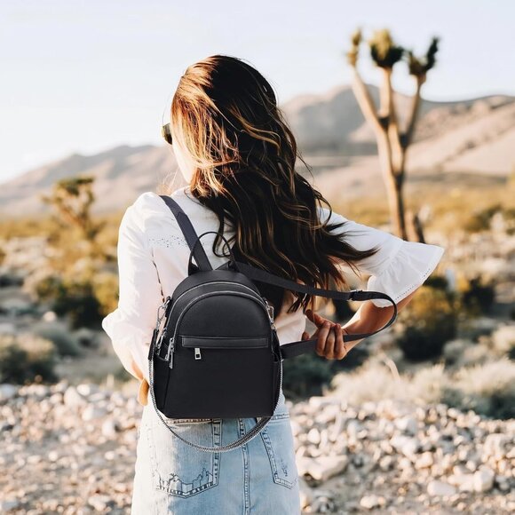 Convertible Mini Backpack Purse with Multiple Pockets - Perfect Travel Companion - Picture 2 of 6